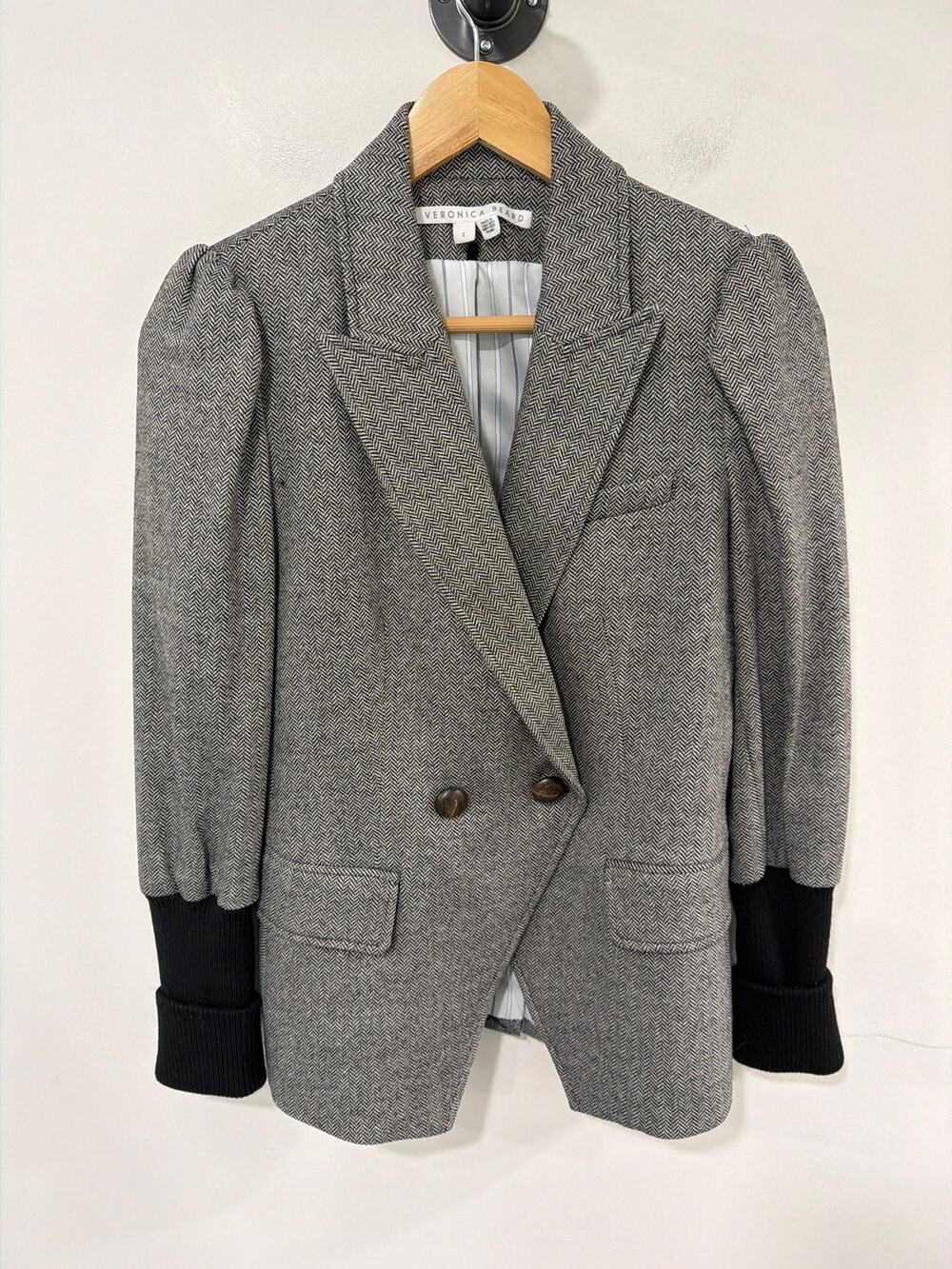 Veronica Beard Herringbone Wool Blend Blazer Size 2